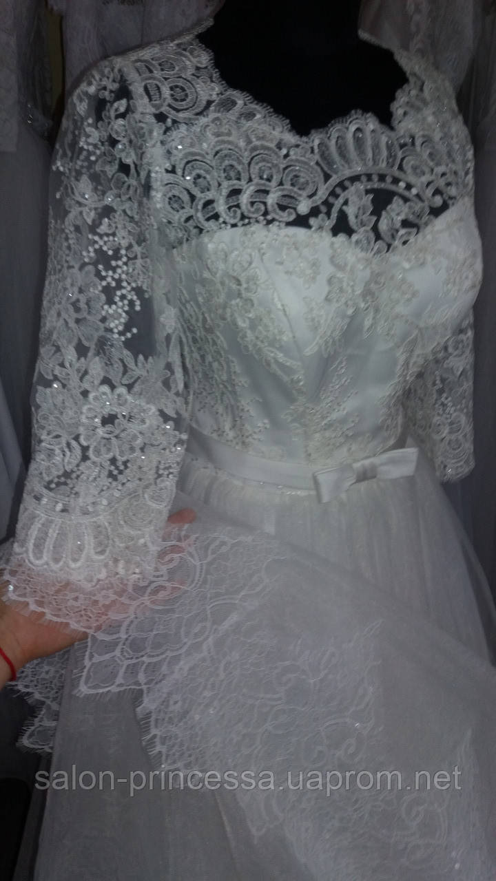 Свадебное а-силуетное платье "Маковка-19-01" (айвори) - фото 4 - id-p1067264765