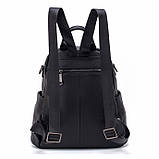 Рюкзак міський жіночий шкіряний. Рюкзак-сумка (трансформер) з натуральної шкіри (чорний), фото 6