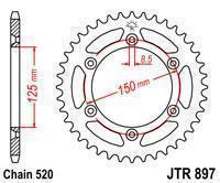 JTR897.47 задня Зірка для KTM 125/200/250/300/350/400/450/500/530 SX/SXF/EXC (Всі моделі) аналог SS 1-3547
