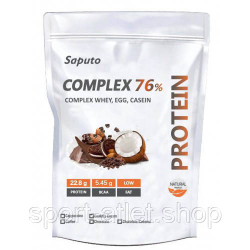 Протеїн Saputo Complex 76% (Whey, Egg, Casein), 900 грам Шоколад