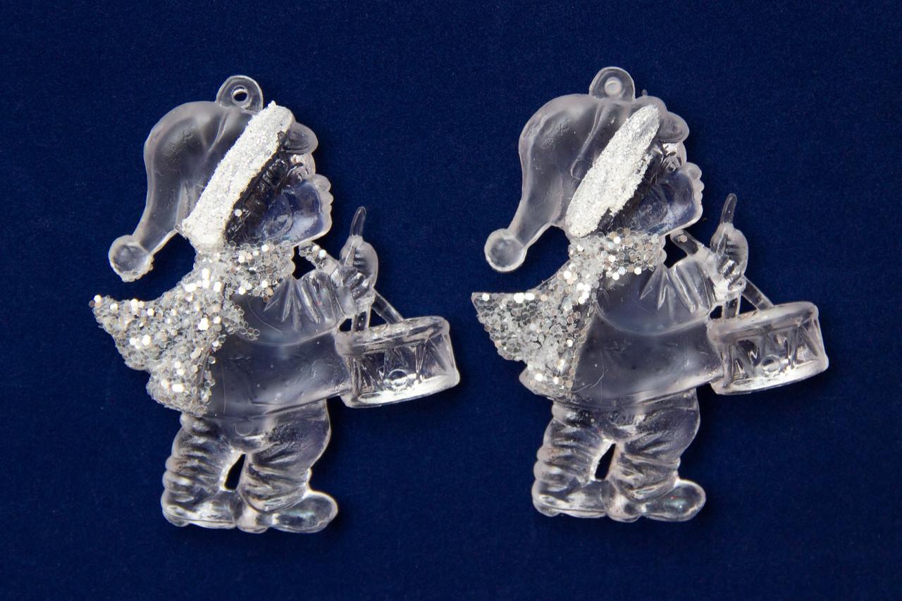 Набір ялинкових іграшок - акрилові хлопчики, 2 шт, 8 см, сріблястий, акрил (200671)
