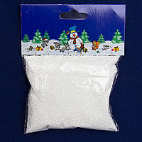 Штучний сніг, 1 упаковка, 60 г, білий, великі сніжинки, PPS (200879)
