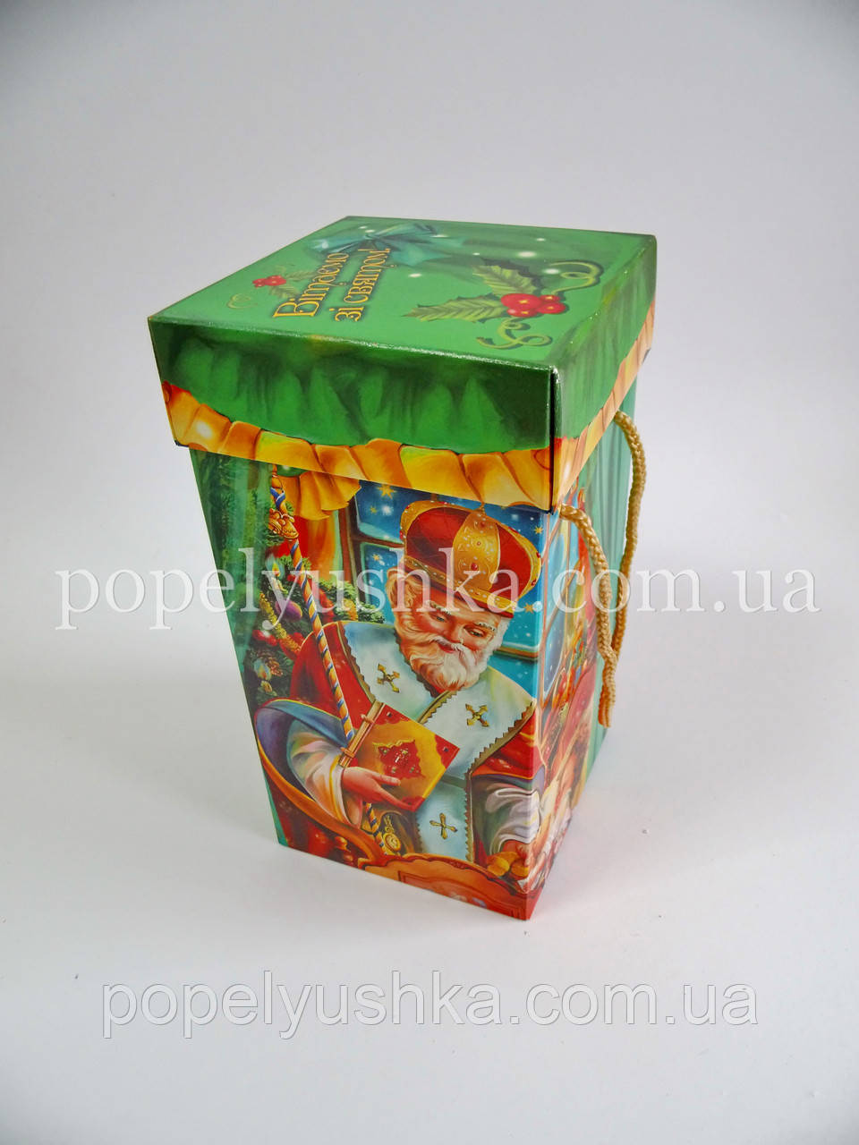 Коробка зі шнурами "Святий Миколай" 11*22 см