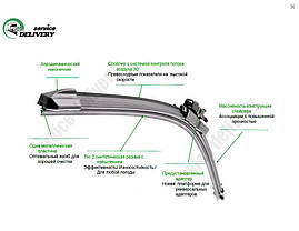 600/450мм гачок CITROEN C3 2002-2009 Valeo Multiconnection двірники Склоочисники, фото 4