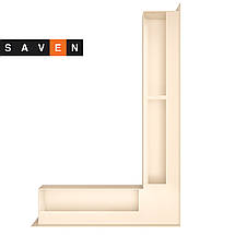 Вентиляційна решітка для каміна кутова права SAVEN Loft Angle 90х600х400 кремова, фото 3
