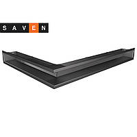 Вентиляционная решетка для камина угловая правая SAVEN Loft Angle 90х800х600 графитовая