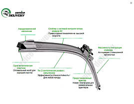650/650мм PEUGEOT 508 2010-2017 Valeo Multiconnection двірники Склоочисники, фото 4