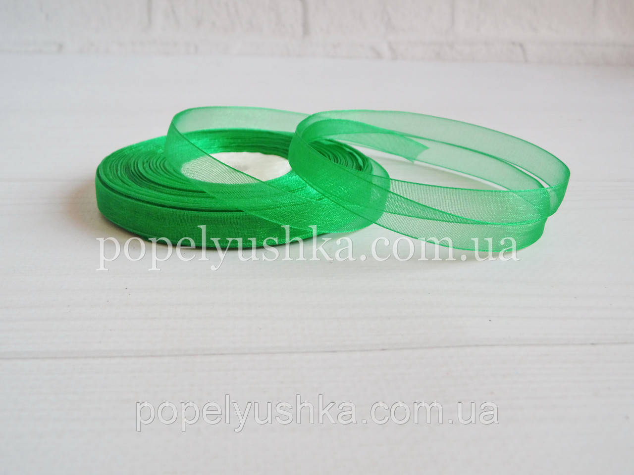 Органза зелена 0,9 см, фото 1