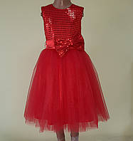 Святкова дитяча червона сукня «Блиск», розмір 122