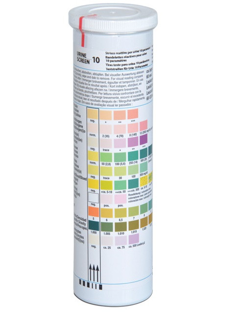 Тест-полоски URINE SCREEN для анализа мочи, 10 параметров, 100 шт ...