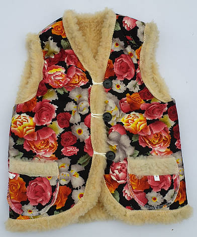 Дитячі жилетки, тілогрійки на штучному хутрі 1-4 років, фото 1