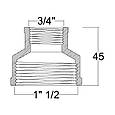 Муфта SD Forte 1" 1/2х3/4", внутрішня різь, фото 2