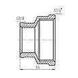 Муфта SD Forte 1" 1/4х3/4", внутрішня різь, фото 2