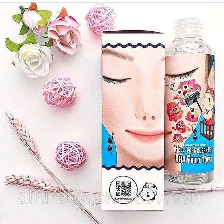 Очищаючий тонер з фруктовими кислотами Elizavecca Hell Pore Clean Up AHA Fruit Toner