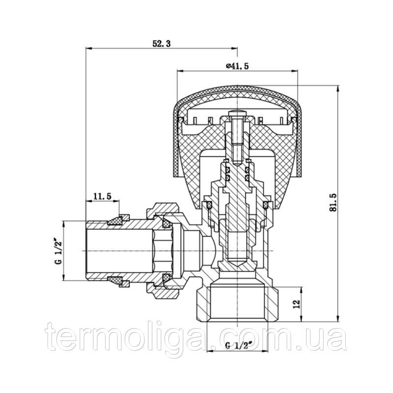 Кран радиаторный угловой SD Forte Powerful с антипротечкой 1/2", с резьбой - фото 2 - id-p1067073203