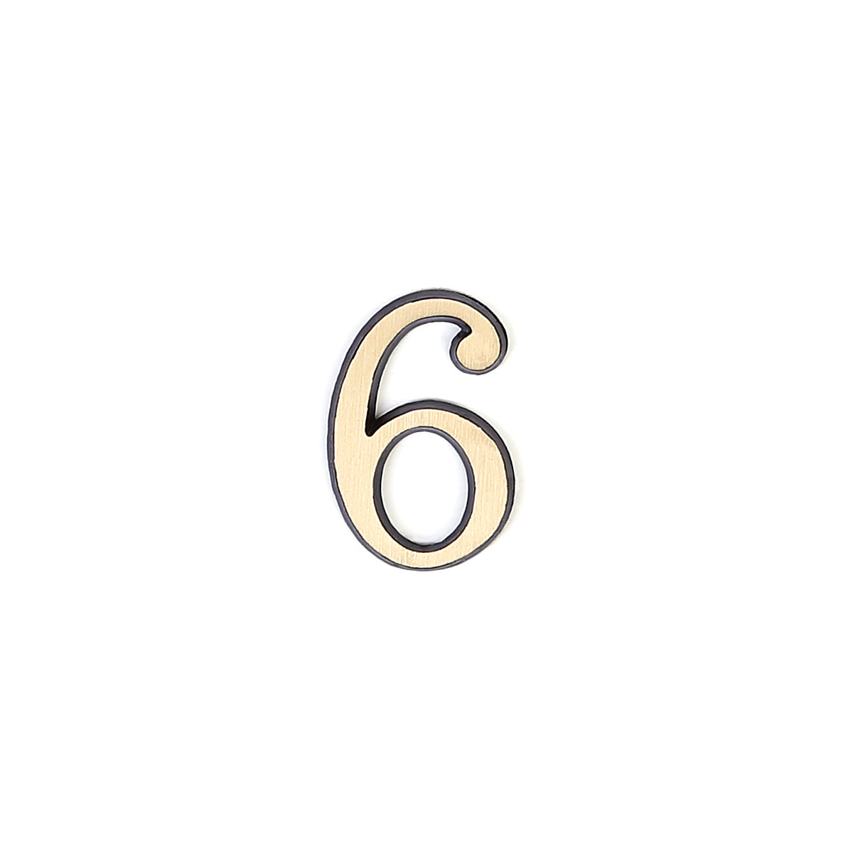 Номер з латуні на двері Larvij цифра 6 антик бронза (LNB5 AB#6)