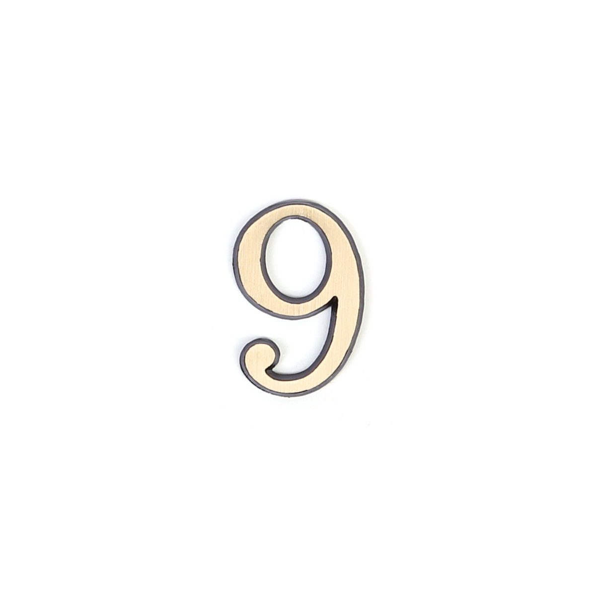 Номер з латуні на двері Larvij цифра 9 антик бронза (LNB5 AB#9)