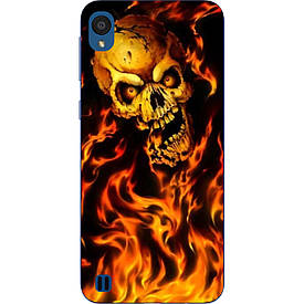 Бампер силіконовий чохол для ZTE Blade A5 2019 з картинкою Череп у вогні