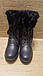 Зимові чобітки для дівчинки набивне хутро екошкіра на блискавку темно-сині, фото 2