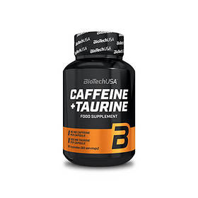 Передтренувальний комплекс BioTech Caffeine + Taurine, 60 капсул