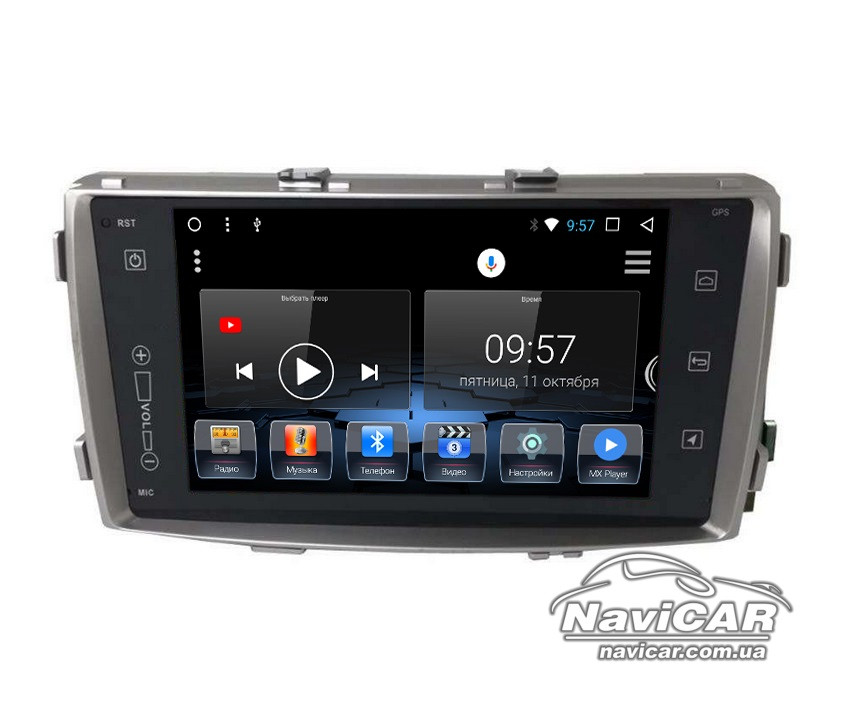Штатна магнітола для Toyota Hilux 2007-2014 (Silver Grey and Black) на Android, фото 1