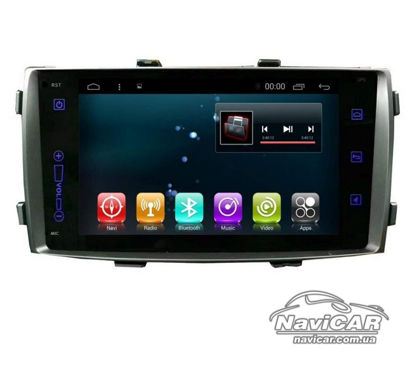 Штатна магнітола для Toyota Fortuner 2007-2014 (Silver Grey and Black) на Android, фото 1