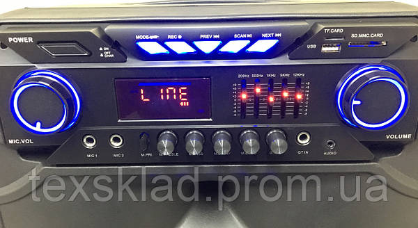 Колонка аккумуляторная с микрофоном ZPX ZX-7766 200W (TWS/Bluetooth/USB/FM) Колонка аккумуляторная с микрофоном ZPX ZX-7766 200W (TWS/Bluetooth/USB/FM)