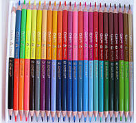 Двоколірні олівці Acmeliae, трикутні 24 штуки/48 кольорів, фото 1