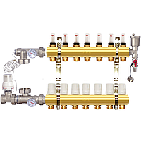Колектор "APC" для теплої підлоги латунний у складі На 7 контурів