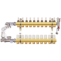 Коллектор "APC" для тёплого пола латунный в сборе На 10 контуров
