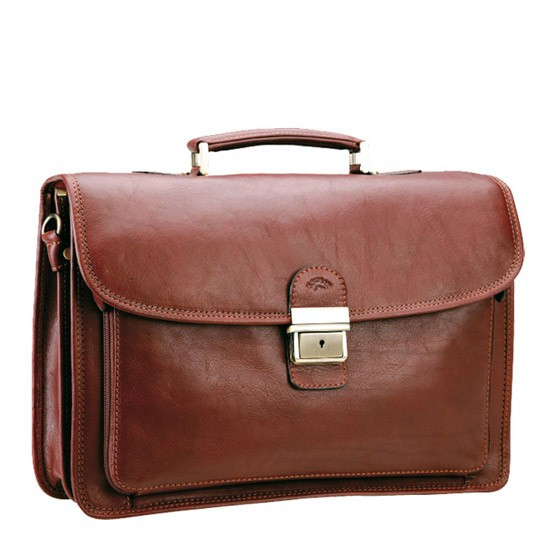 Шкіряний портфель чоловічий для документів брендовий через плече, фото 1