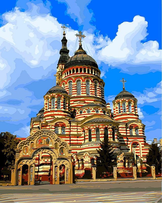 Картина за номерами 40х50 см. Babylon Собор Благовіщення Пресвятої Богородиці Харків (VP 493), фото 1