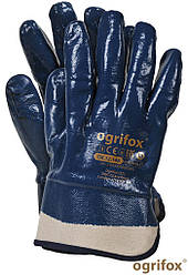 Робочі рукавички нітрилові МБС Ogrifox OX-NITERFULL G з твердим манжетом