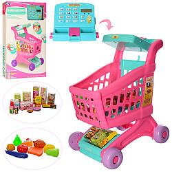 Іграшковий дитячий магазин, візок із калькулятором, касовим апаратом, продукти XS-18059A
