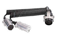 Спиральный кабель-адаптер прицепа со штекерами 15/7 PIN Types S/N TRUCKLIGHT 3,5 м алюминий (ISO 1185 ISO 3731
