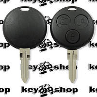 Ключ Mercedes (корпус Мерседес) 3 кнопки с двумя отверстиями под лампочки