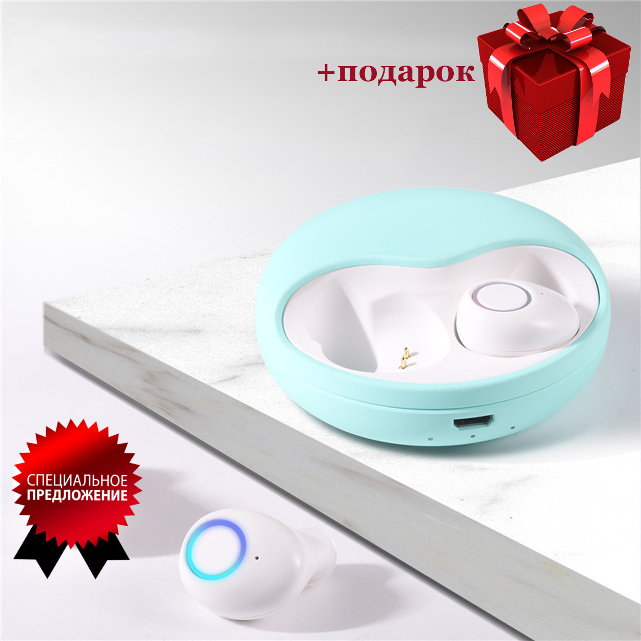 Бездротові Bluetooth-навушники із зарядним чохлом-футляром Wi-pods K15 Bluetooth 5.0. М'яка ятні., фото 1