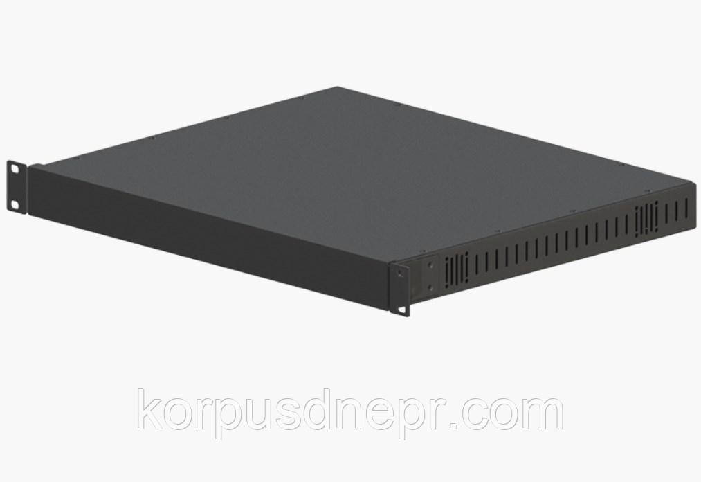 Корпус металевий 1U-370S в 19" стійку Rack 430х370х44 з вентиляцією, фото 1