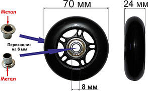 Колесо 70 мм. поліуретанове (чорне)