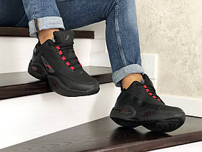 Високі зимові кросівки Reebok I3,чорні з червоним,на хутрі, фото 3
