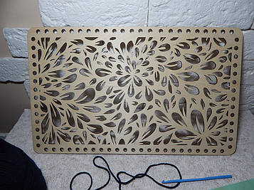 Прямокутне ажурне денце для плетених кошиків, 41*25см