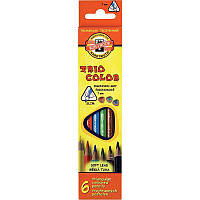 Цветные карандаши "Triocolor" 6 цветов (3.8 мм)