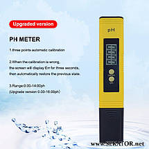 Вимірювач рівня pH у рідинах YIERIYI pH-02 (pH-метр для води), фото 5