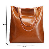 Шкіряна жіноча сумка з натуральної шкіри. Сумка шоппер жіноча (чорна), фото 5