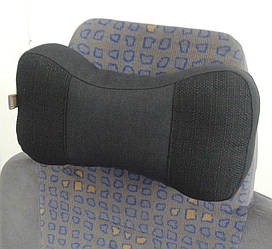 Подушка подголовник EKKOSEAT в машину - трёхсекционная, ортопедическая, черная.
