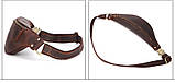 Сумка шкіряна чоловіча поясна. Бананка з натуральної шкіри (коричнева), фото 3