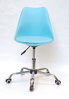 Офисный пластиковый стул на колесиках Milan Office, голубой 52