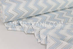 Тканина для постільної білизни ранфорс зиґзаґ блакитний зі сріблом Туреччина 240 см No WH-2954