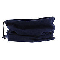 Флисовый теплый бафф (шарф рукав) темно-синий, с затяжкой и фиксатором