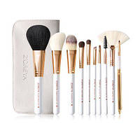 Набір пензлів для макіяжу ZOREYA — 10 pc Білий
